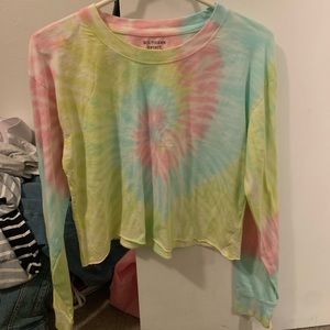 Southern Spirit Cropped tie Dye long sleeve top